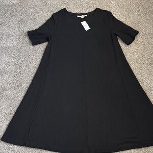 LOFT NWT Med. Black Swing Dress